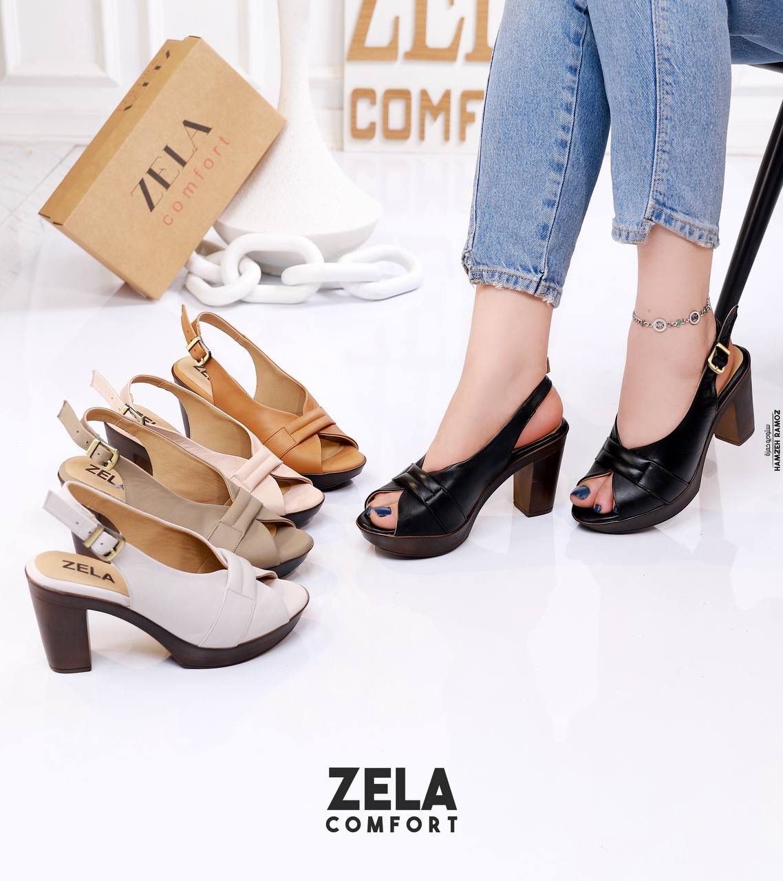 صندل جلد كعب مريح