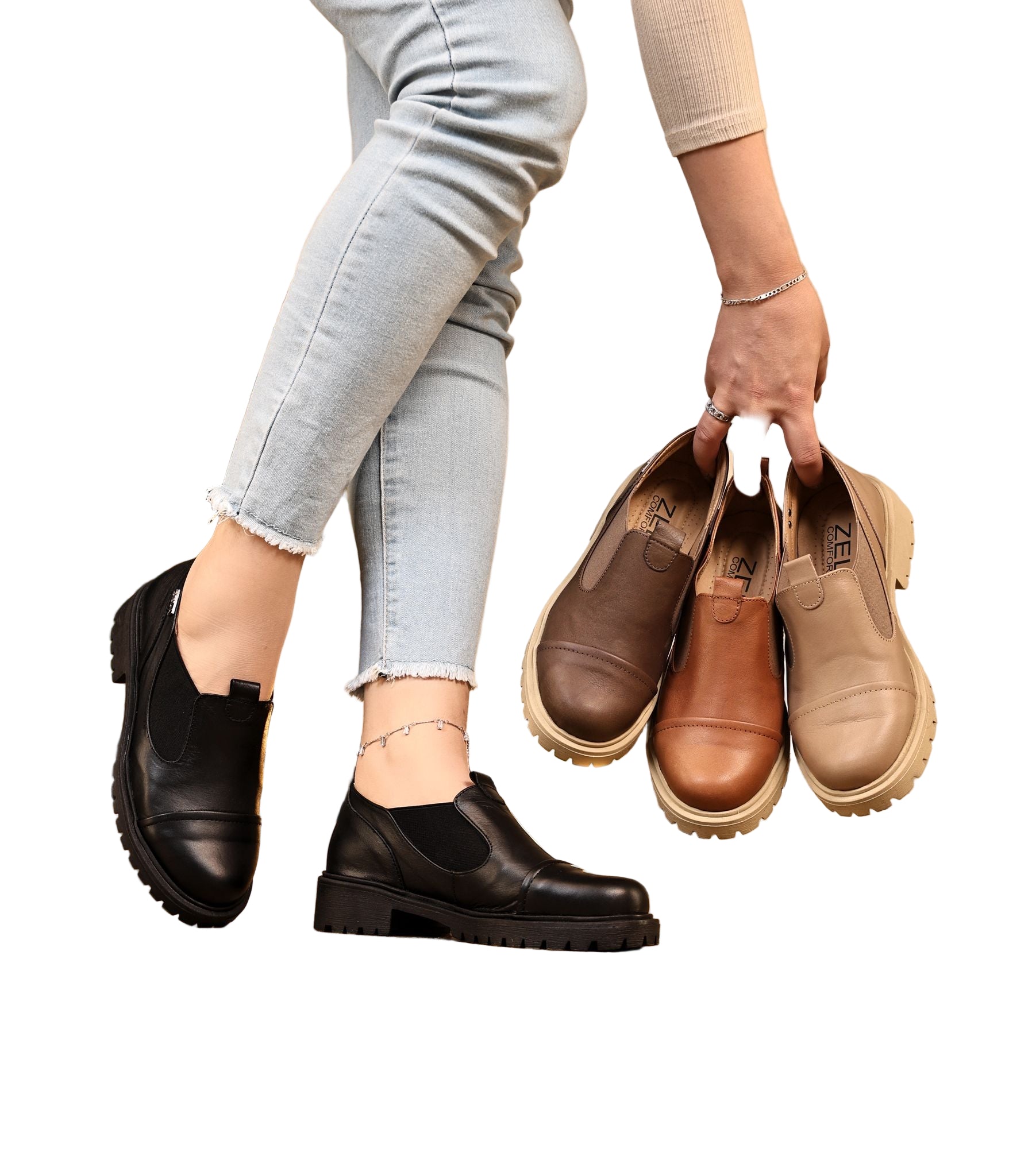 حذاء جلد مريح